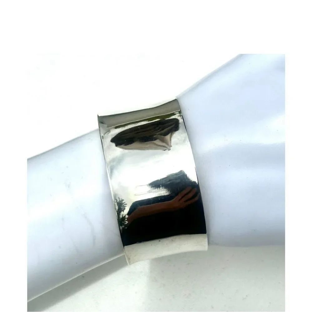 Sterling silver wide cuff bracelet
